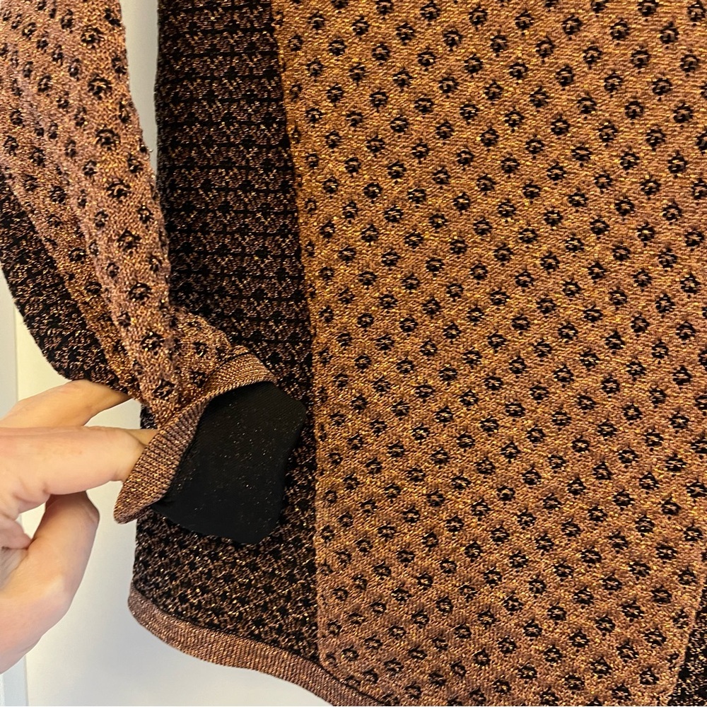 Rag & Bone - Amanda Metallic Crewneck Sweater - copper/brown/black - size M - Picture 7 of 9